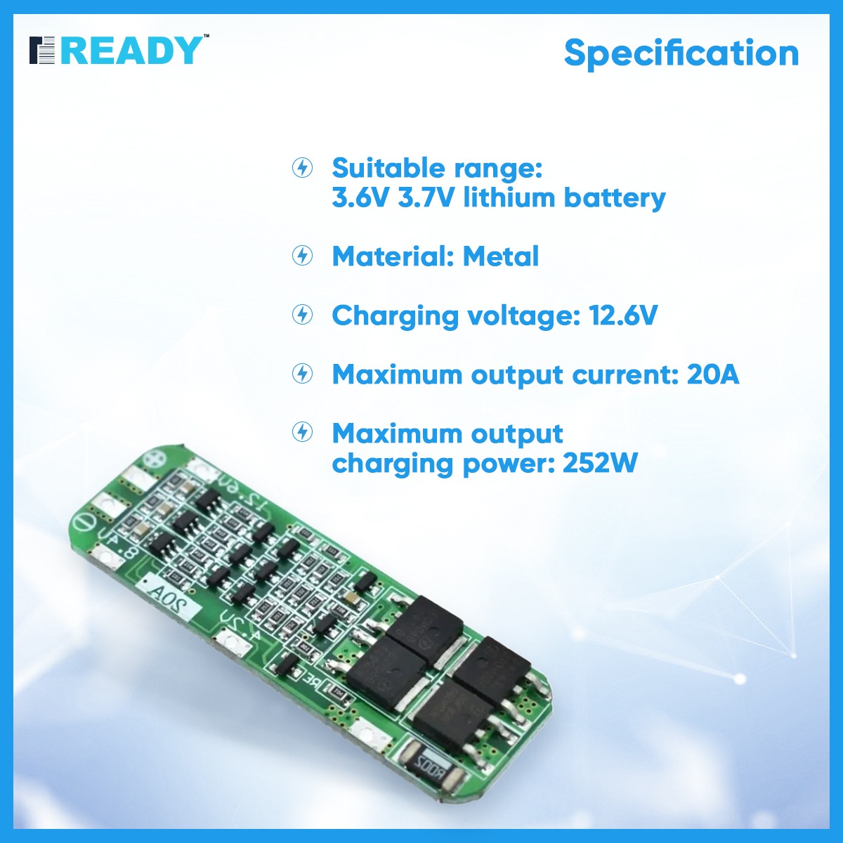Picture of 3s 20a Lithium 18650 Charger PCB BMS Protection Board 12.6V 18650 Li-ion Cell Charging Module 11.1v 12v 12.6V Easy to Use and Maintain