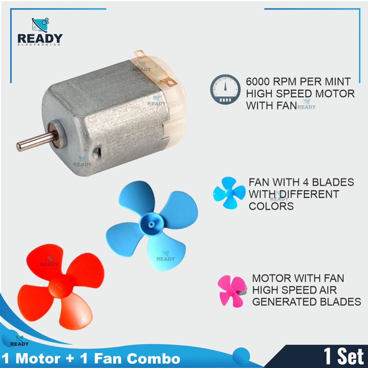 Picture of DIY 4 blade plastic fan and DC 3V-6V Mini Motor - DC motor and Fan