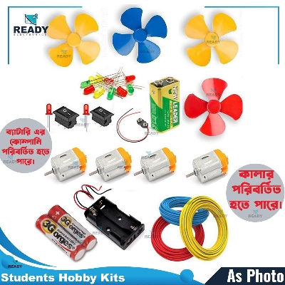 Picture of DC Motor Fan Set For Kids Electronic Science Project- As Photo