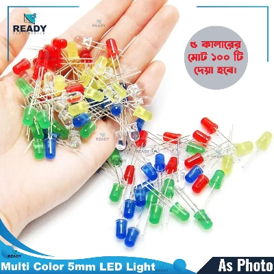 Picture of 5mm LEDs Light Emitting Diode Round Assorted Mix Color 3V Input- 100pcs