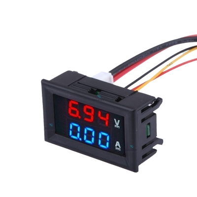 Picture of DC Volt Amp Meter Digital Display DSN-VC288 V 10A panel mount meter dc va meter red blue display (included) Easy to Use and Maintain