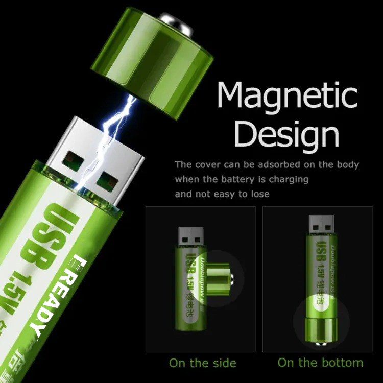 Picture of READY AA 1800mwh 1.5v rechargeable usb aa rechargeable batteries for toys