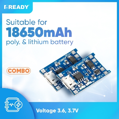 Picture of Micro USB 5V 1A TP4056 Lithium Battery Charger Module Charging Board With Protection Dual Functions 1A Li-ion for arduino ( 2pcs COMBO)
