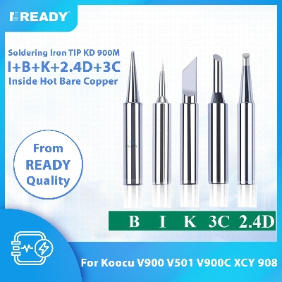 Picture of Soldering Iron TIP KD 900M I+B+K+2.4D+3C Type 5Pcs Pure Copper Soldering Iron Head Set Inside Hot Bare Copper using Koocu V900 V501 V900C XCY 908 and Same Type Iron- Each 1 pcs