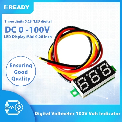 Picture of LED Display Mini 0.36 inch DC 0-100V Digital Voltmeter 100V Volt Panel Indicator Monitor Voltage Meter- DC 3 Wire