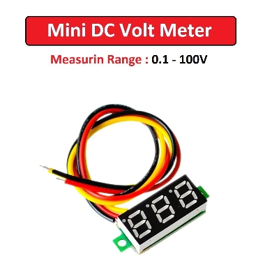 Picture of LED Display Mini 0.36 inch DC 0-100V Digital Voltmeter 100V Volt Panel Indicator Monitor Voltage Meter- DC 3 Wire
