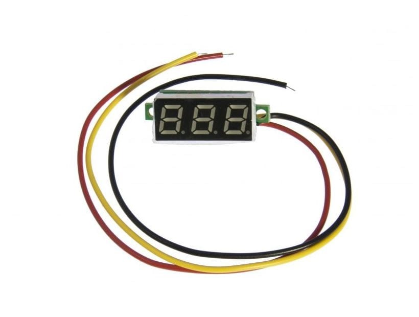 Picture of LED Display Mini 0.36 inch DC 0-100V Digital Voltmeter 100V Volt Panel Indicator Monitor Voltage Meter- DC 3 Wire