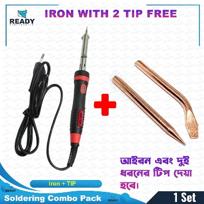 Picture of Soldering iron 60 Watt- Black with indicator Soldering Iron With 2 Free Tip - Combo Offer