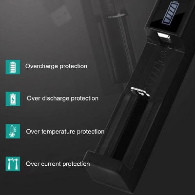 Picture of ABS - Reliable Overheat - Overcurrent - Overcharge and Over discharge Protection - Battery Charger - For 18650 16340 14500 AA AAA CR123A Battery Only
