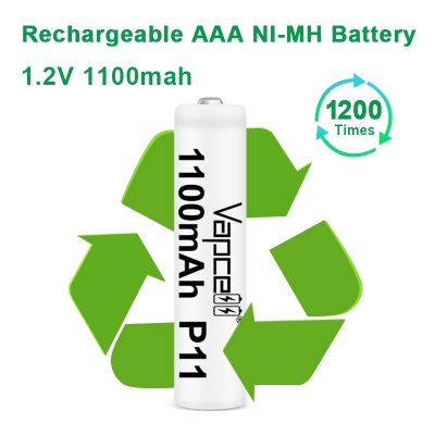 Picture of AAA Rechargeable Battery, Vapcell AAA Ni-Mh Battery 1.2V AAA NiMh Rechargeable Battery with 1200 Cycle for Flashlight Headlamp Camera- 2pcs AAA