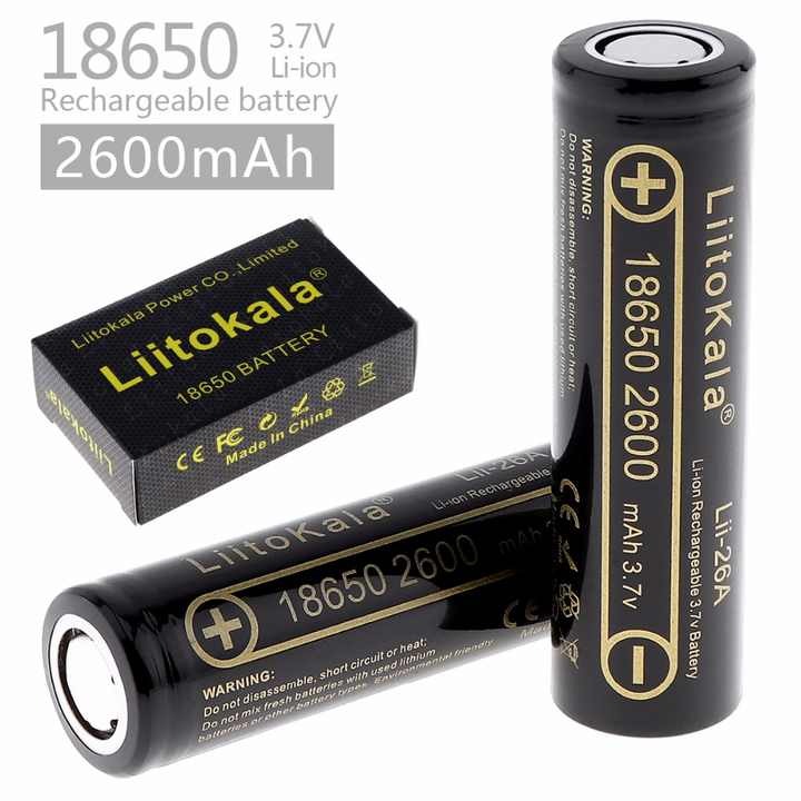 Picture of LiitoKala Lii-26A 18650 2600mAh 3.7V Rechargeable Li-ion Battery with Safety Relief Valve for Flashlights / Headlamps- 1pcs