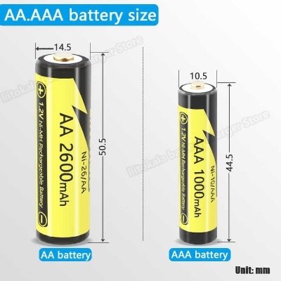 Picture of LiitoKala AAA 1000MAH/AA 1000MAH NiMH 1.2V Rechargeable Battery Suitable for Toys Mice,with 4PC AAA Battery