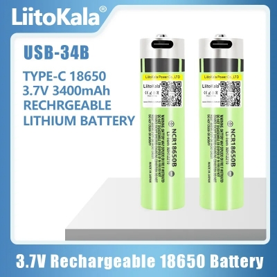 Picture of 1PCS LiitoKala USB-34B Type-C 18650 3.7V 3400mAh USB Rechargeable Li-ion Battery for Flashlight Electric Mouse Toy Battery