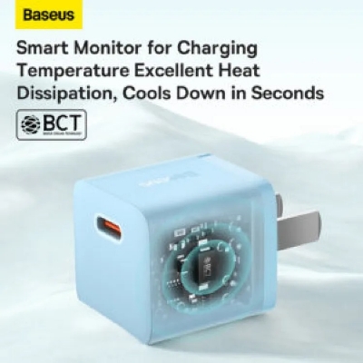 Picture of Baseus Charger 20W For Apple Iphone 15 14 13 12 11 Series GaN5 Fast Charger 1C CN Adapter Amber Orange CCGP170007 by READY ELECTRONICS