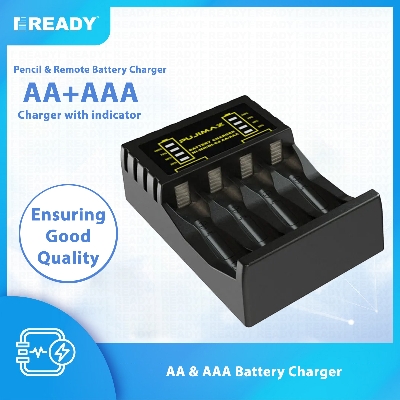 Picture of 4 Slots Intelligent Ni-Mh Battery Charger for Rechargeable 1.2V AA Ni-MH Battery with USB Output Power and LED Display