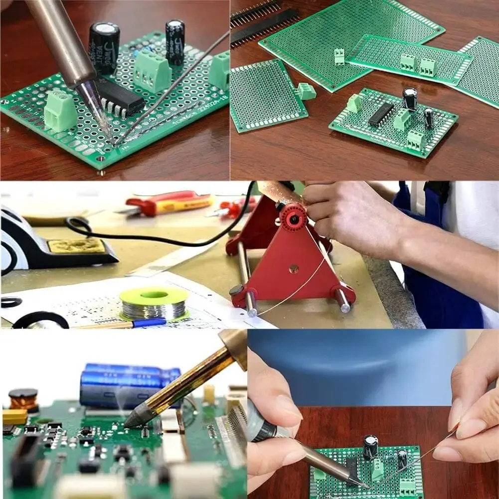 Picture of Double Sided PCB Board Prototype Kit 6 Sizes Universal Printed Circuit Protoboard for DIY Soldering Project- Selected one will be given