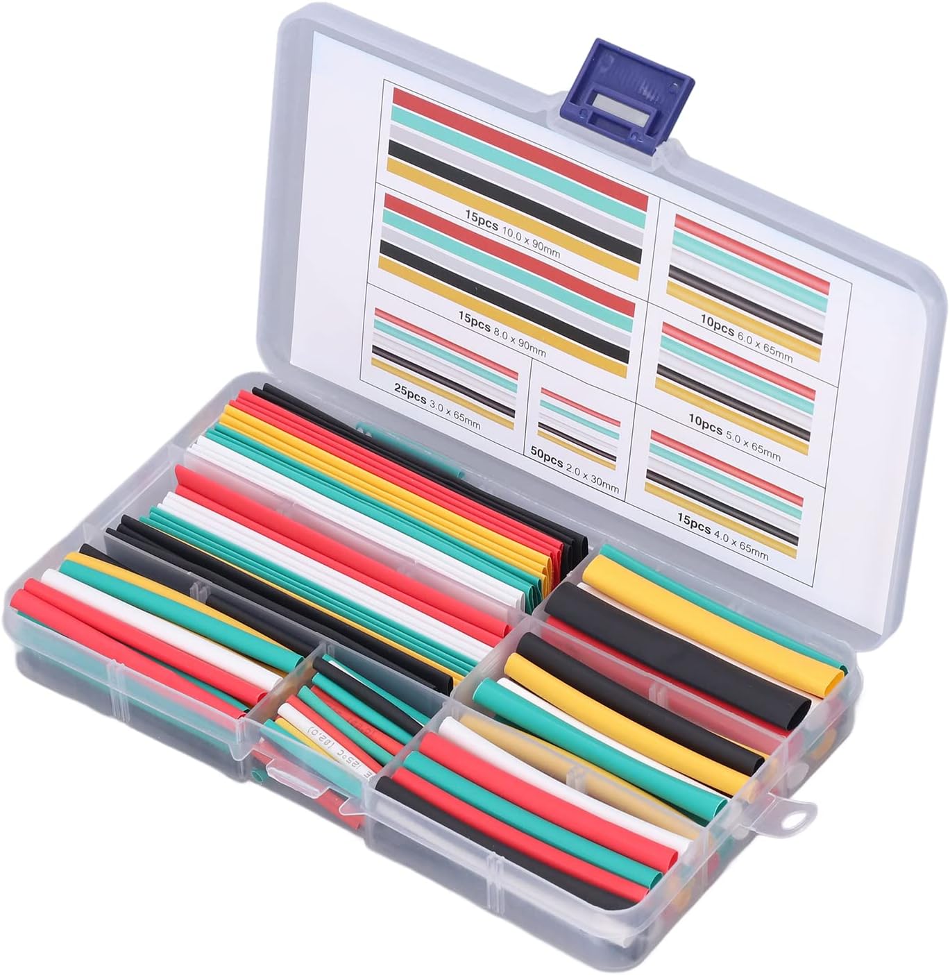 Picture of 140Pcs Heat Shrink Tubing Kit, Wire Wrap Assortment Set Wire Cable Sleeve Tube Assortment with Storage, Heat Shrink Tubing- 1 Box