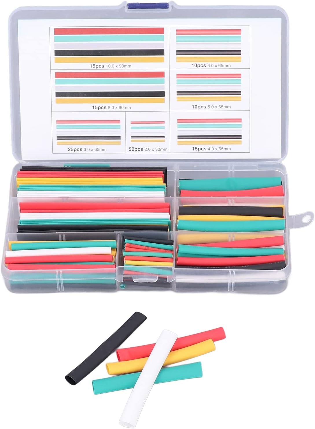 Picture of 140Pcs Heat Shrink Tubing Kit, Wire Wrap Assortment Set Wire Cable Sleeve Tube Assortment with Storage, Heat Shrink Tubing- 1 Box