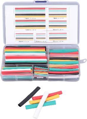 Picture of 140Pcs Heat Shrink Tubing Kit, Wire Wrap Assortment Set Wire Cable Sleeve Tube Assortment with Storage, Heat Shrink Tubing- 1 Box