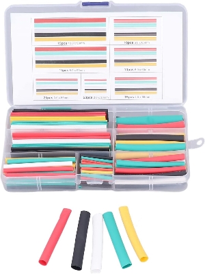 Picture of 140Pcs Heat Shrink Tubing Kit, Wire Wrap Assortment Set Wire Cable Sleeve Tube Assortment with Storage, Heat Shrink Tubing- 1 Box