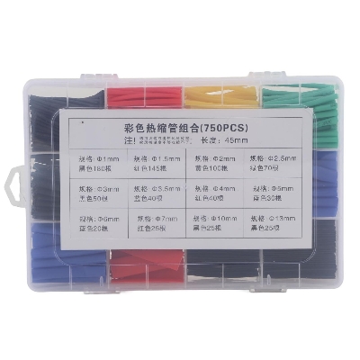 Picture of Electrical Cable Heat Shrink Sleeve, 750Pcs Heat Shrink Tubing Kit, Nylon Electrical Cable Sleeve, 2:1 Heat Shrinkage Ratio- 750pcs Set