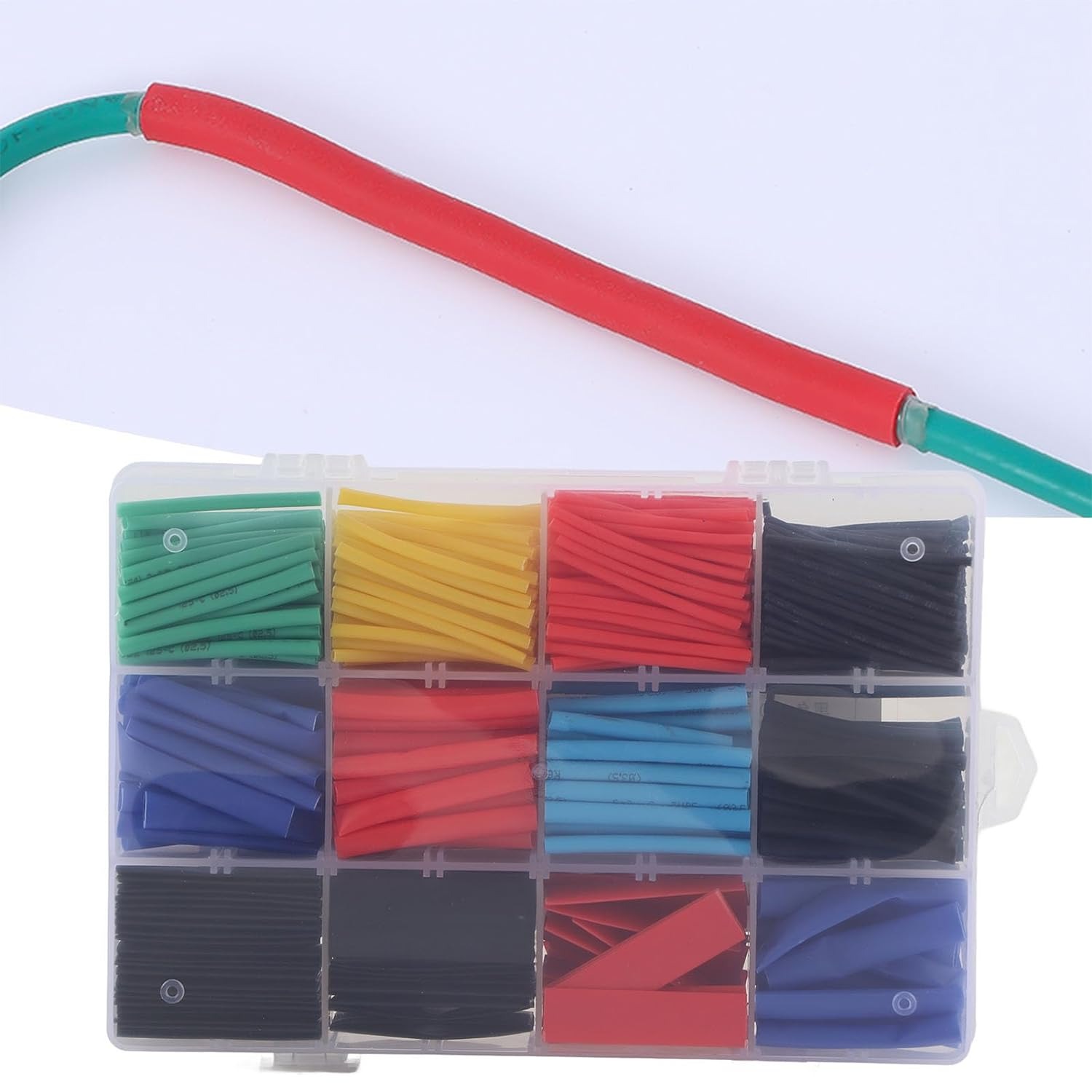 Picture of Electrical Cable Heat Shrink Sleeve, 750Pcs Heat Shrink Tubing Kit, Nylon Electrical Cable Sleeve, 2:1 Heat Shrinkage Ratio- 750pcs Set