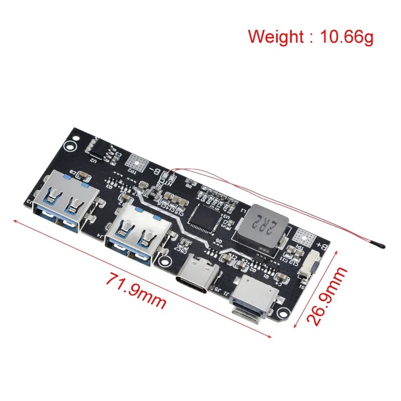 Picture of QC4.0 QC3.0 LED Dual USB 5V 4.5A 22.5W Micro/Type-C USB Mobile Power Bank 18650 Charging Module Temperature / Circuit Protection