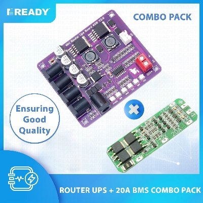 Picture of Mini Router UPS and 3S 20A BMS Combo Pack Borad 40W V2.6 Battery Charger Board 11.1V Battery Charger For Router and Onu- READY ELECTRONICS
