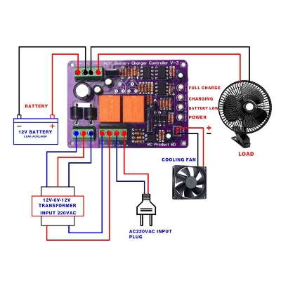 Picture of 12v battery charger with overcharge protection auto cut AC 220v V3