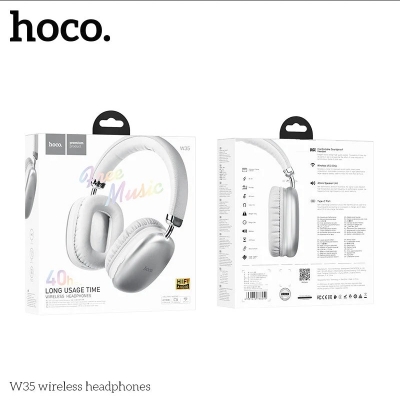 Picture of Hoco Headphones W35 Sound Magic Bluetooth Wireless Wired Headphone Hoco W35 Wireless Headphone - Silver