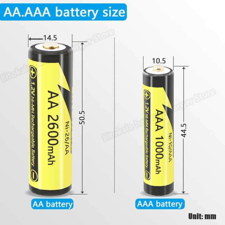 Picture of AAA 1000MAH/AA 1000MAH NiMH 1.2V Rechargeable Battery Suitable for Toys Mice,with 4PC AAA Battery