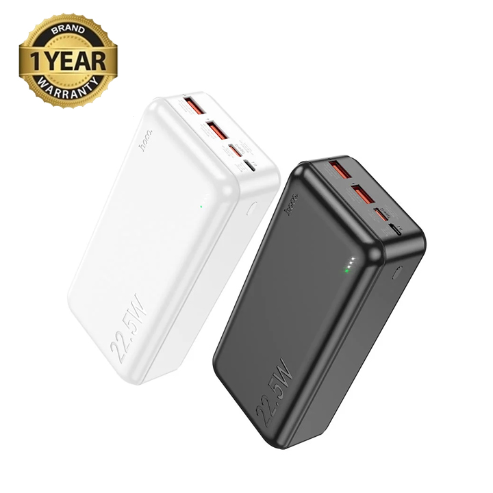 Picture of Hoco J101B Astute 22.5W Fully Compatible Power Bank (30000mAh), LED indicator of power level. Green indicator of PD / QC fast charging