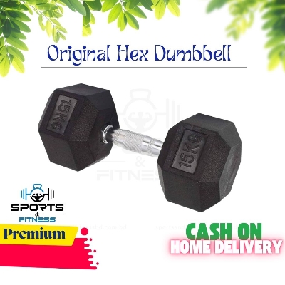 Picture of 15kg Hex Dumbbell 1 pcs - Sports & Fitness