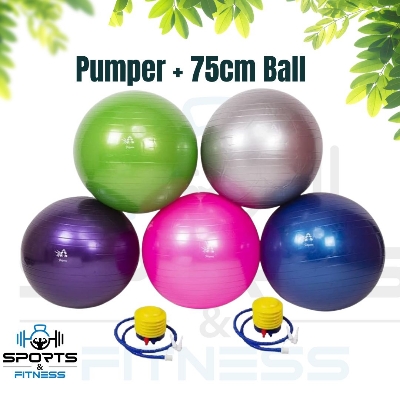 Picture of Chinese 75cm Plain Yoga Ball / Gym Ball with Pumper Multicolor - Sports & Fitness