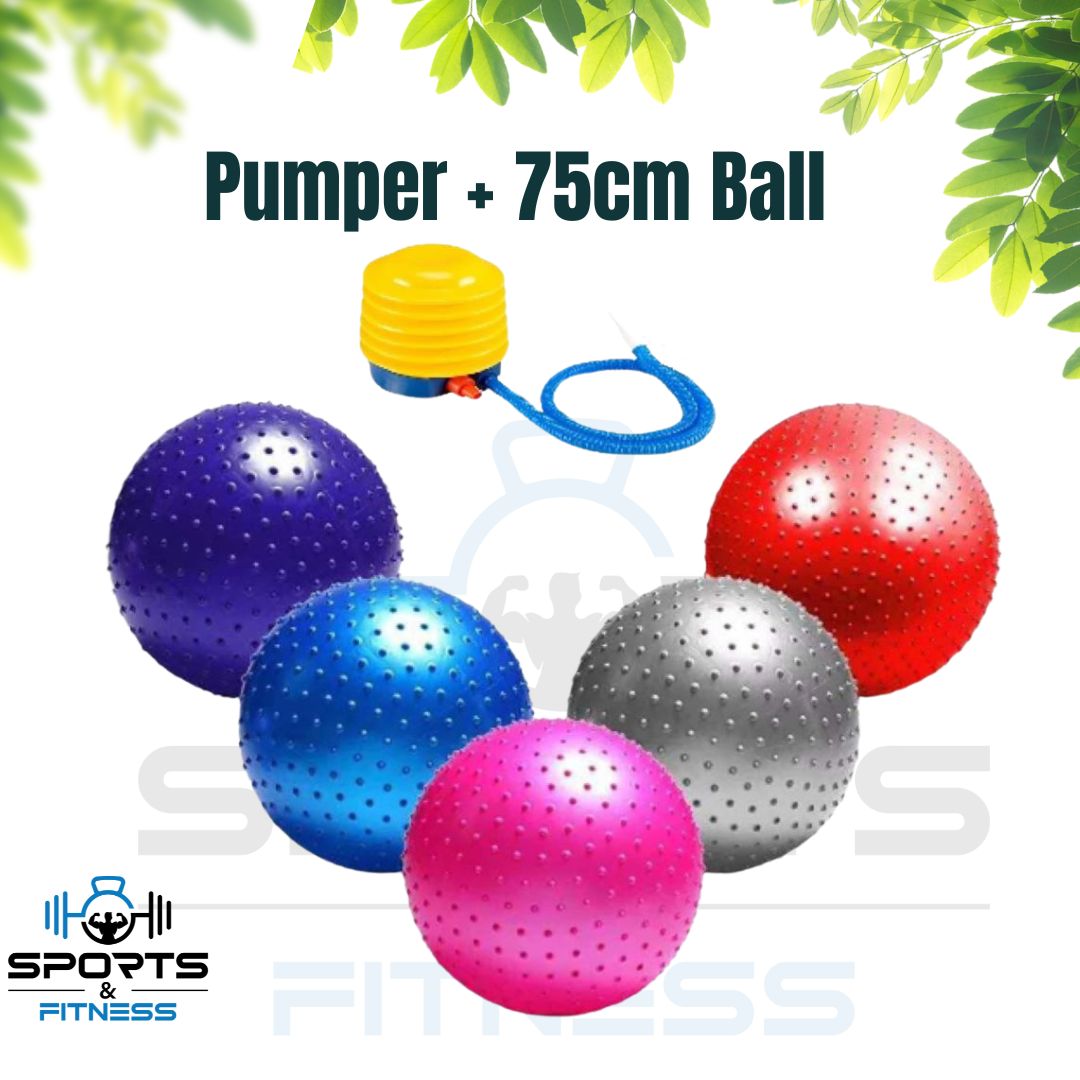 Picture of Big Size Chinese Gym Ball Yoga Fitness Ball With Pumper Pimpled / Guti / Dotted / Bubble  75cm   - Sports & Fitness