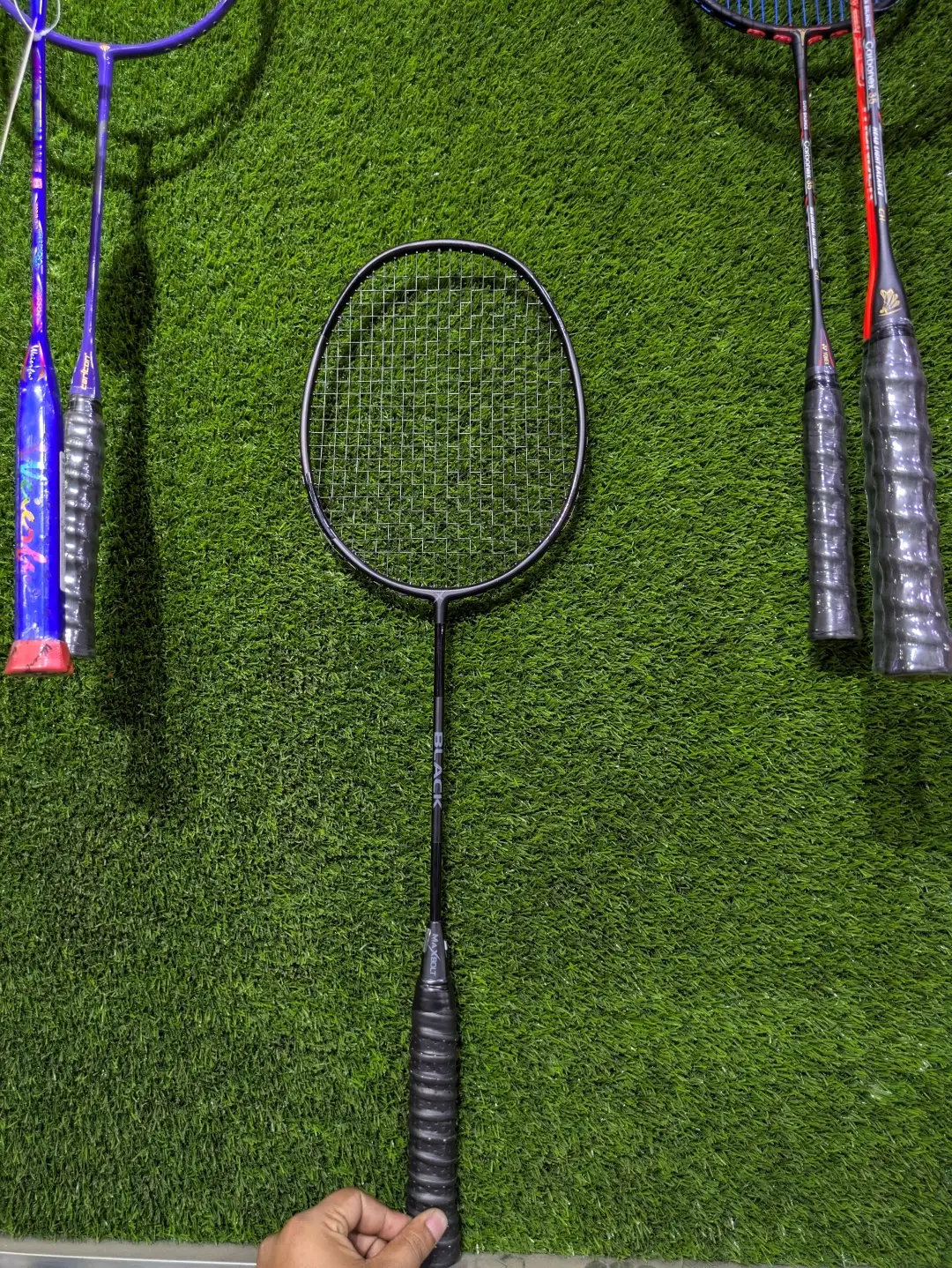 Picture of MAXBOLT BLACK With String Badminton Racket Bat (Korea Imported) - Sports & Fitness