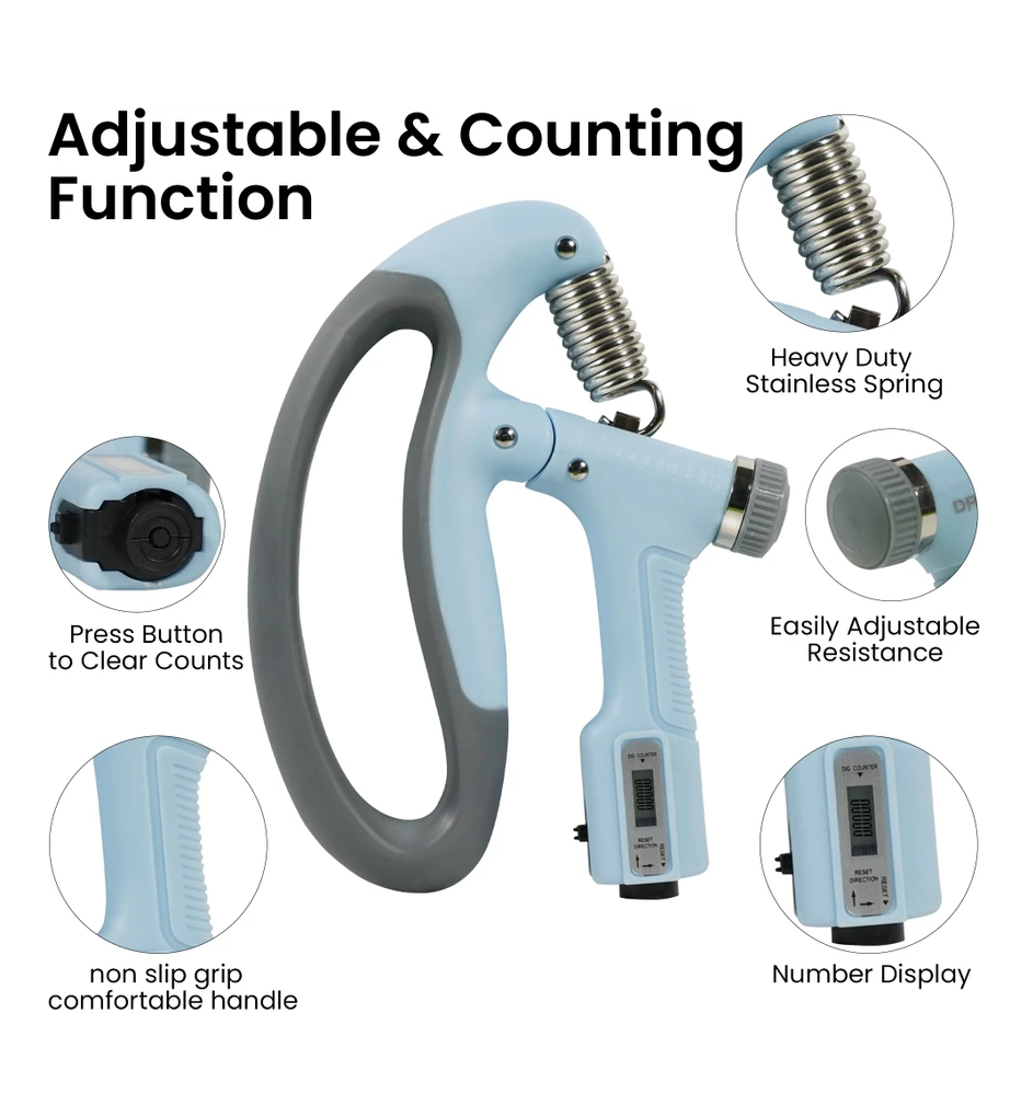 Picture of Adjustable Heavy Counting Grips 10-100Kg (Light Blue) - Sports & Fitness