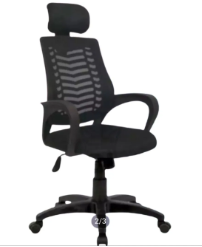 Picture of CW-EC-05PB (V-mash Black Revolving Chair with Headrest) - chair