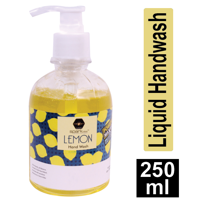 Picture of Spark bliss Yellow Lemon liquid hand wash Surfactant Based hand wash -250ml