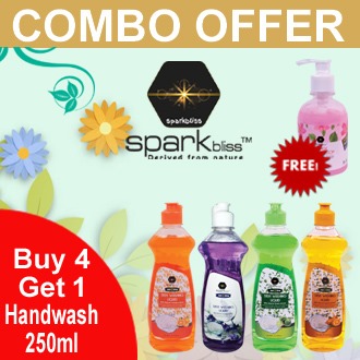 Picture of Combo Offer Buy-4 Get-1 Free Hand Wash (Dish Wash Green Lemon,Lemon Yellow,Orange&Lavender-500ml) Free Hand Wash-250ml