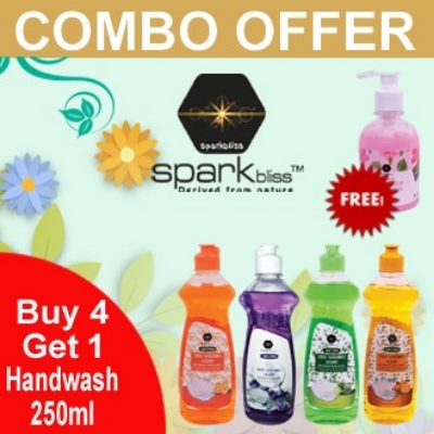 Picture of Combo Offer Buy-4 Get-1 Free Hand Wash (Dish Wash Green Lemon,Lemon Yellow,Orange&Lavender-500ml) Free Hand Wash-250ml