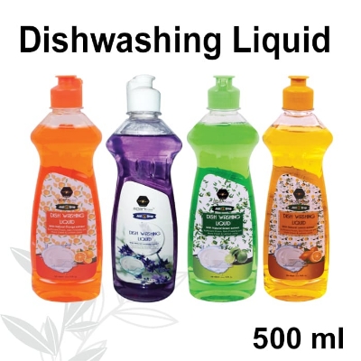 Picture of Combo Offer Buy-3 Get-1 Free Dish Wash (Liquid Laundry Detergent Orchid-500ml, Glass Cleaner Lavender-450ml, Kitchen Grease & Remover Purification-450ml) Free Dish Wash Green Lemon-500ml