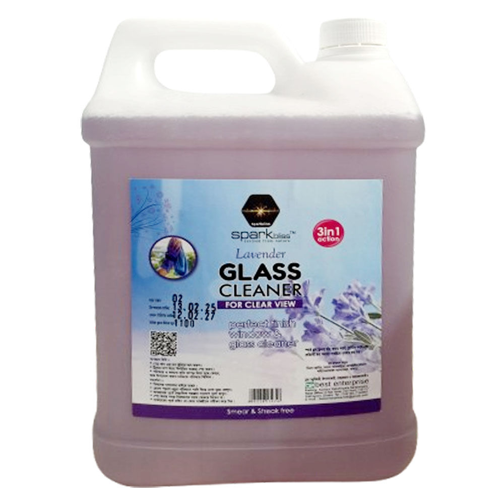 Picture of Spark bliss Glass Cleaner Spray Lavender Ultra Shine Formula for TV, Electronics, Fridge, Laminated Furniture, Mirror, Car Windshield - 5000ml