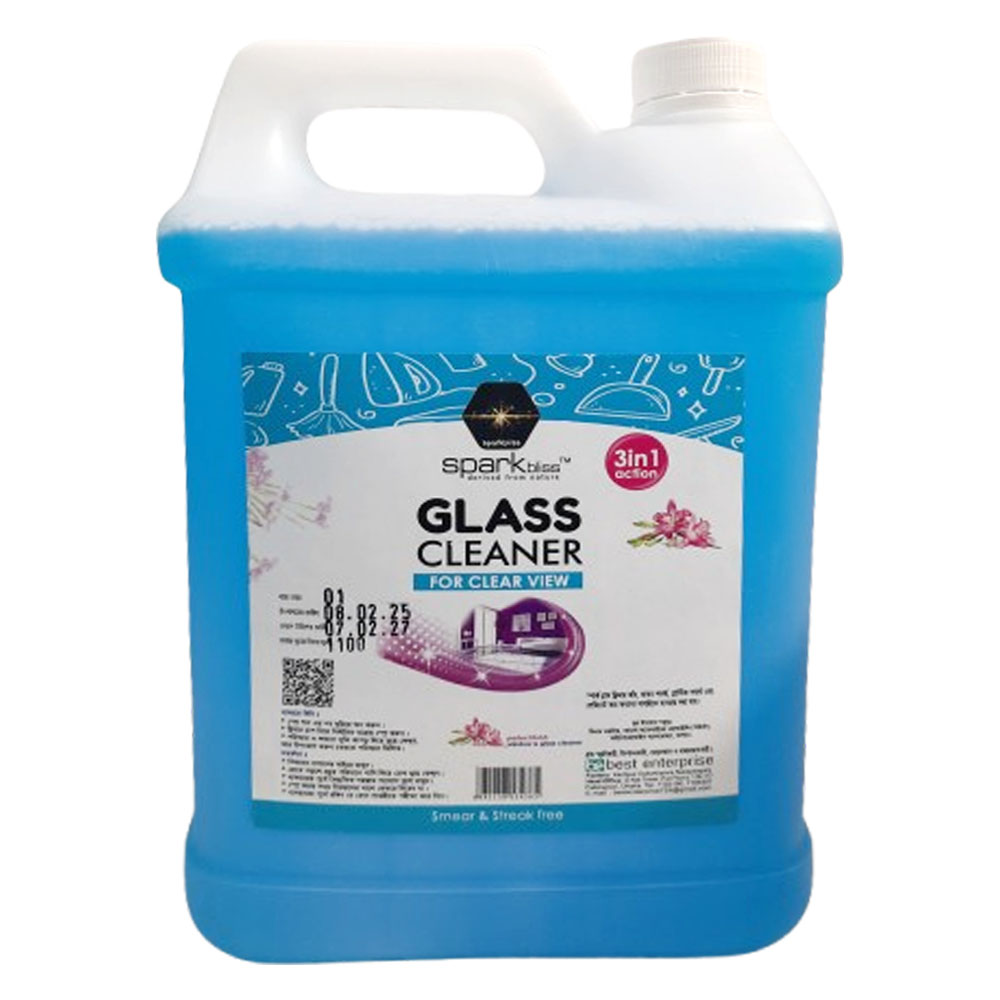 Picture of Spark bliss Blue Glass Cleaner Spray Ultra Shine Formula for TV, Electronics, Fridge, Laminated Furniture, Mirror, Car Windshield - glass cleaner - 5000ml