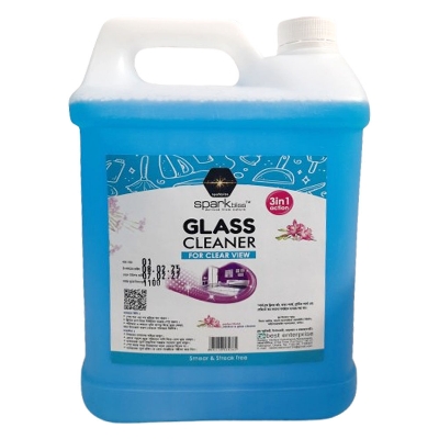 Picture of Spark bliss Blue Glass Cleaner Spray Ultra Shine Formula for TV, Electronics, Fridge, Laminated Furniture, Mirror, Car Windshield - glass cleaner - 5000ml