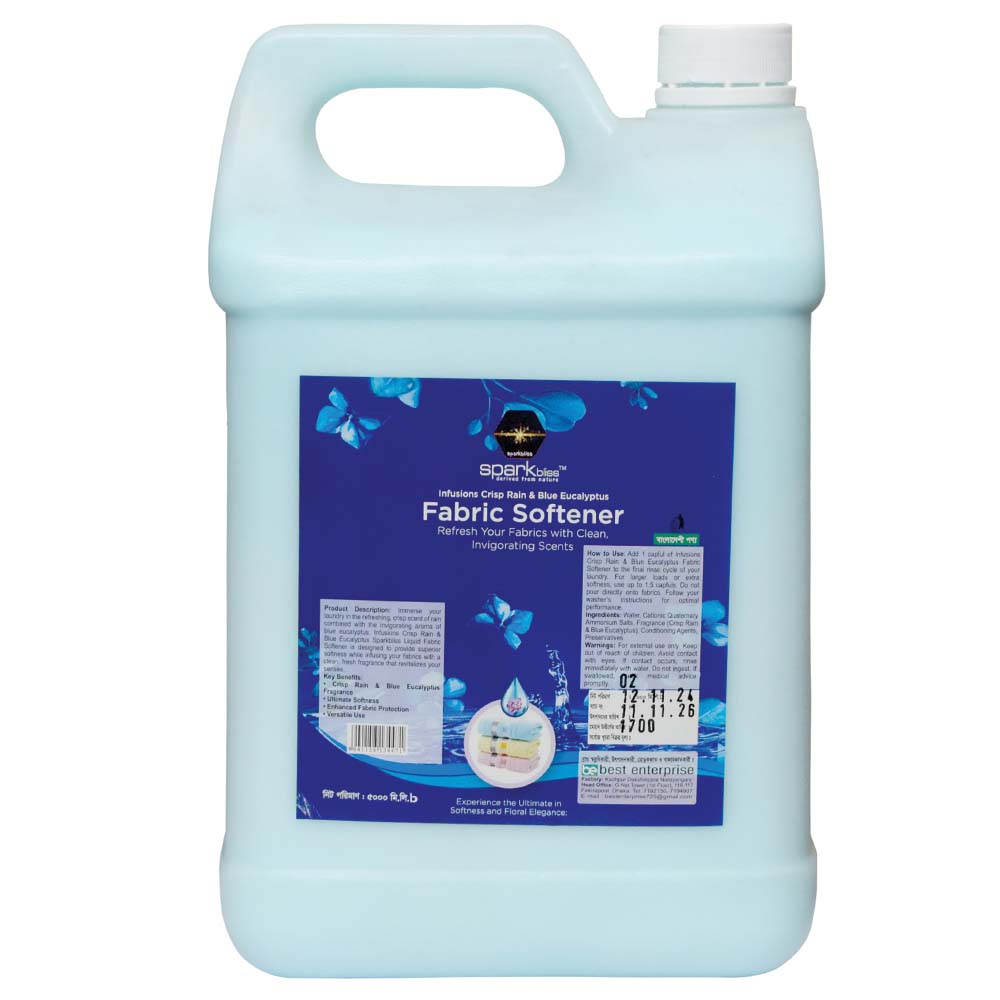 Picture of Sparkbliss Liquid Softener Natural Blue Brightener Fabric Conditioner & Long lasting Fragrance Orchid Extract- 5Ltr