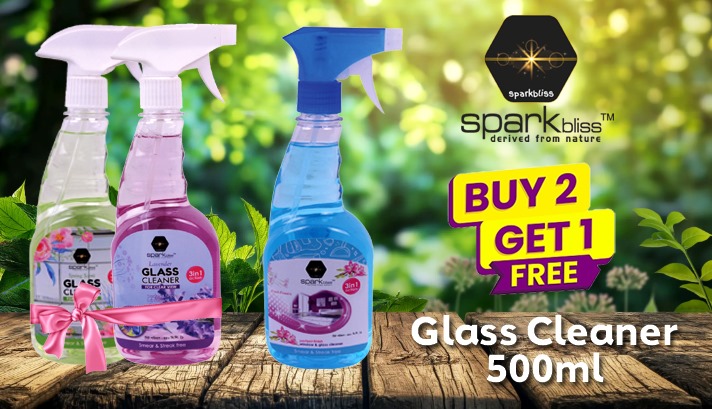Picture of Big Offer Buy-2 Get-1 Free Glass Cleaner (Blue,Spring,Lavender)-450ml