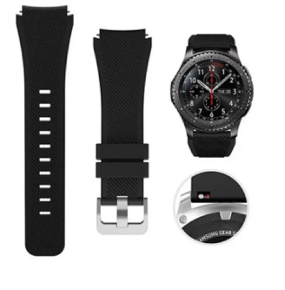Picture of Soft Silicone Strap For Galaxy Watch-46mm Active Gear-S3 46 Frontier Active 2 22mm strap