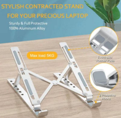 Picture of Laptop stand aluminum alloy adjustable multi-angle laptop stand 10-17 inch tablet notebook laptop stand - cloth stand