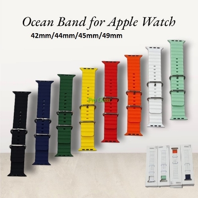 Picture of T900 Ultra/T900/T800 Ultra/T800/S8 Plus/i9 Ultra Max/Z55 Ultra/Y70 Ultra/HK 9 Ultra/HK 9 Ultra-2/WS91 Max/iWacth Series Ultra,9/8/7/6/5/4 Ocean Silicone Watch Band Strap (42mm,44mm,45mm,49mm) For Ultra Smartwatch